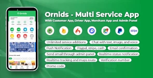 [2.2.0]Ornads多商家多服务同城跑腿外卖系统Android原生APP源码含后端(客户+骑手+商家)
