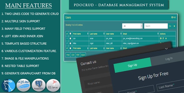 iCrud高级CRUD表单生成器和数据库管理PHP源码V5.1