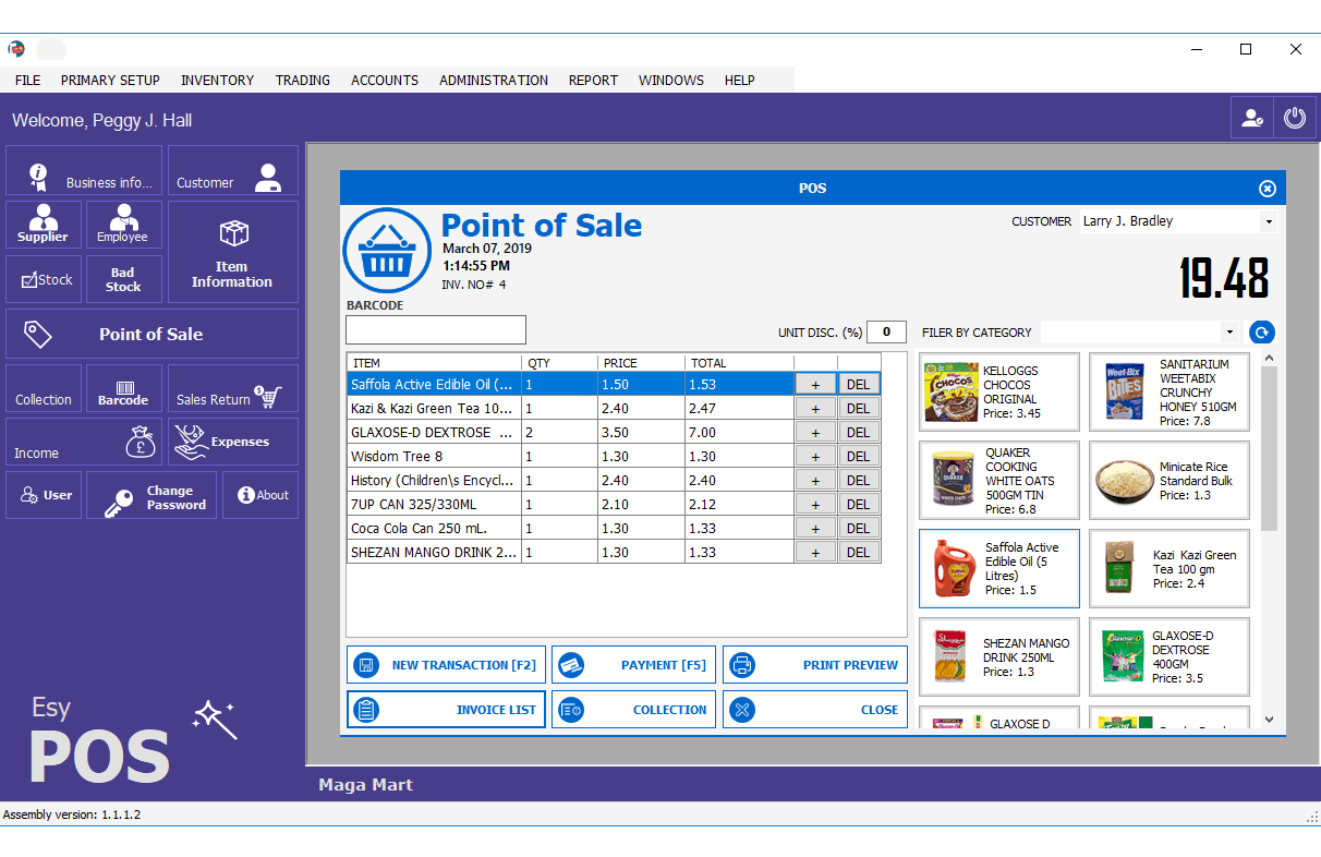 EasyPOS带报表零售店POS收银系统VB.Net工程源码V1.2.1.4
