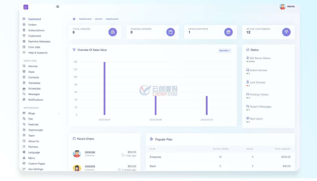 SaaS多租户版Whatsapp多设备群发消息营销系统PHP源码V3.5