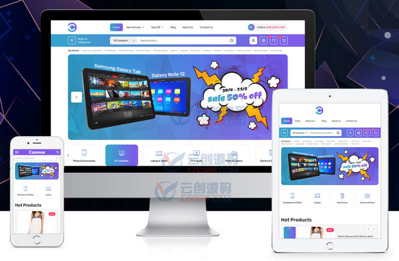 3CMall数码3C高科技电子产品销售商城PHP网站源码V1.3.0