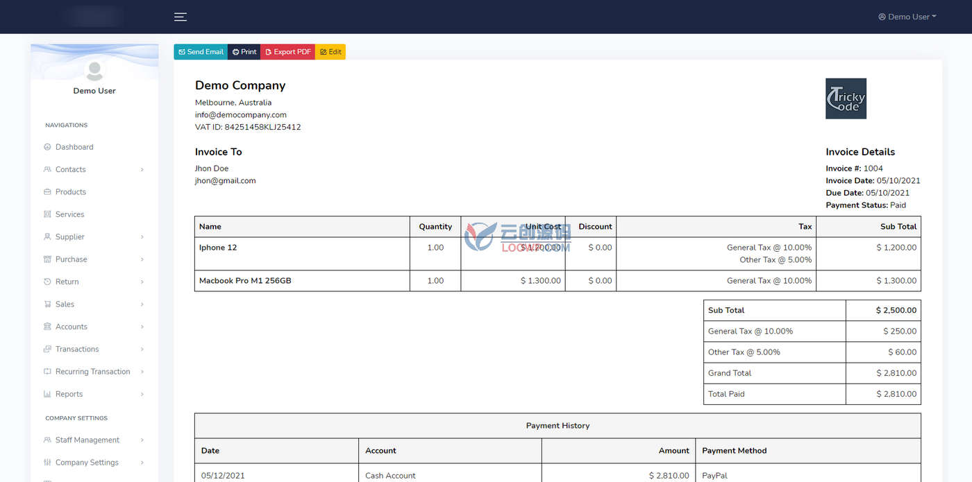 Laravel多公司SaaS版财务管理系统PHP网站源码V3.3.2