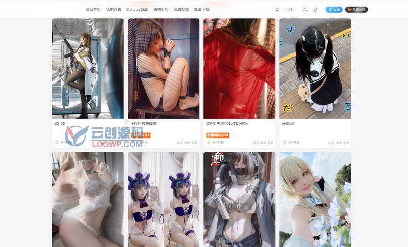 性感清纯美女私房写真图片网站源码+5GB整站打包数据+ZIBLL主题