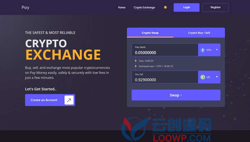 CryptSwap加密货币兑换和买卖交易系统Laravel网站插件