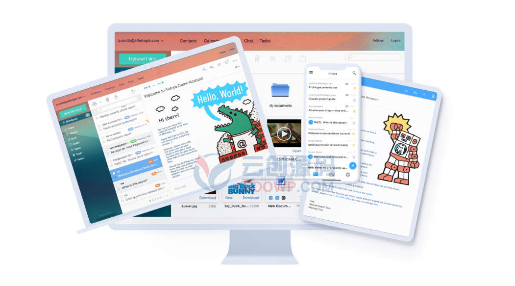 Auraro多语言邮件收发件系统和云存储系统PHP网站源码V9.7.7 自带中文语言