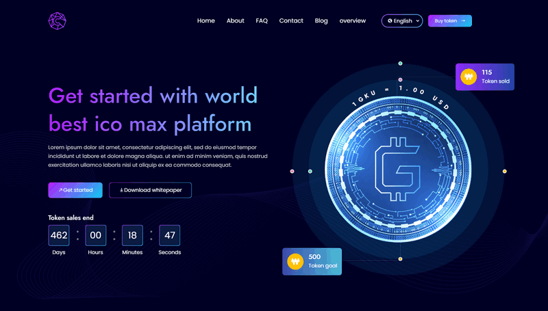 ICOBid多语言加密货币ICO代币销售和拍卖平台Laravel网站源码