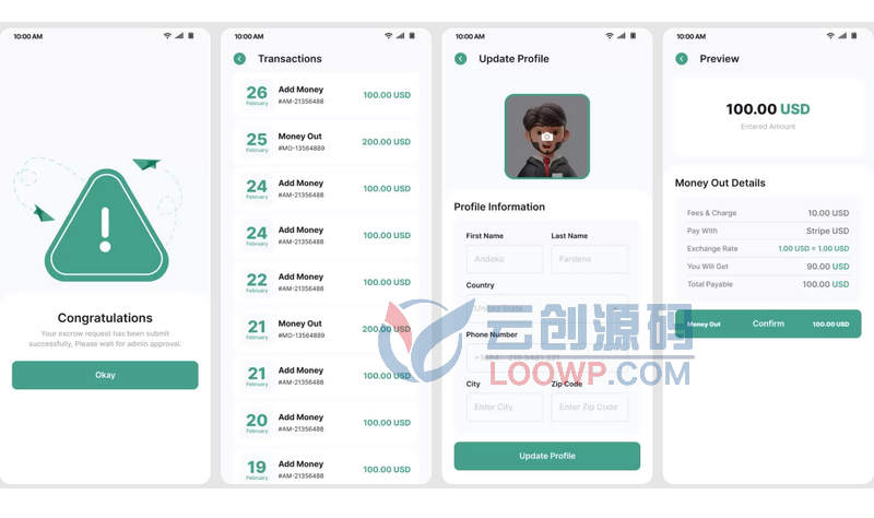 第三方担保Flutter转账汇款系统APP源码+Web前后端源码