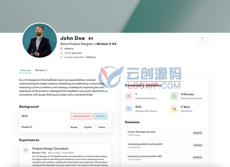 多语言师徒远程指导网站源码/在线培训平台源码/行家预约系统