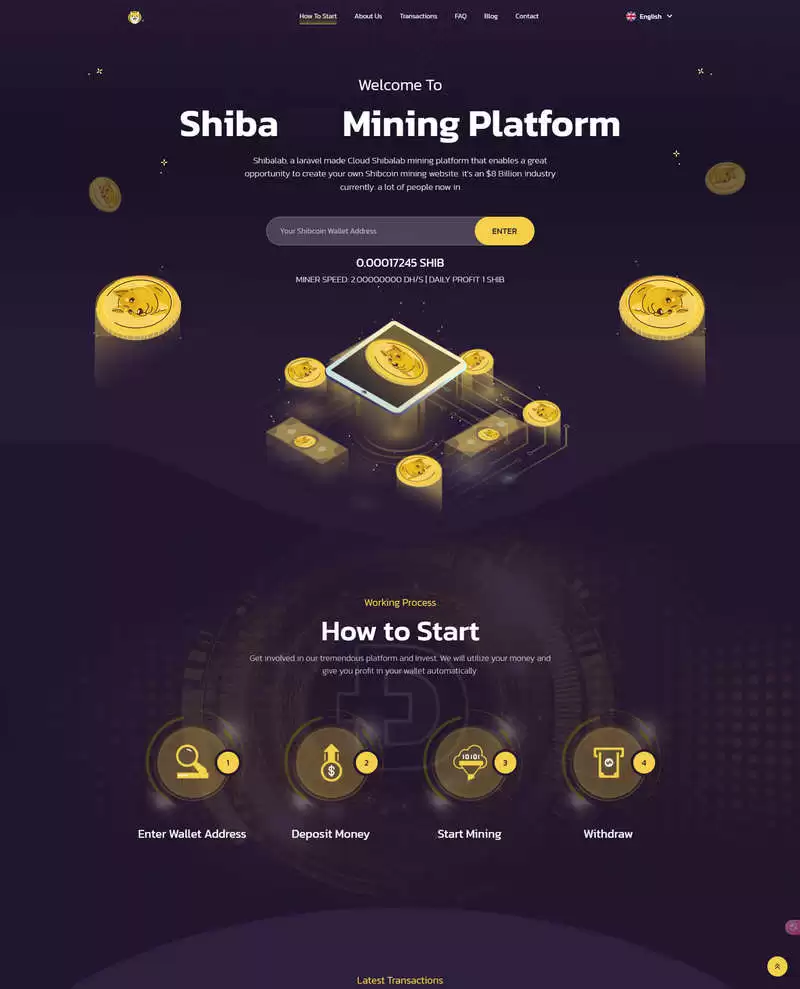 多语言Shiba币云挖矿理财系统源码