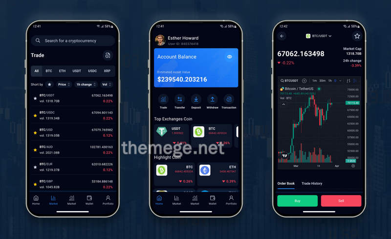 全开源Flutter加密货币交易所APP源码(Android+iOS+Web前后端)