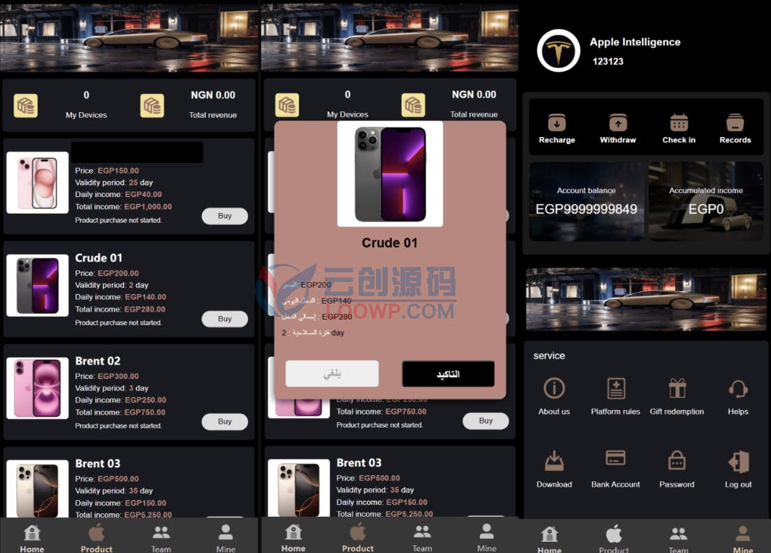 海外多语言Apple手机&共享汽车投资理财网站源码