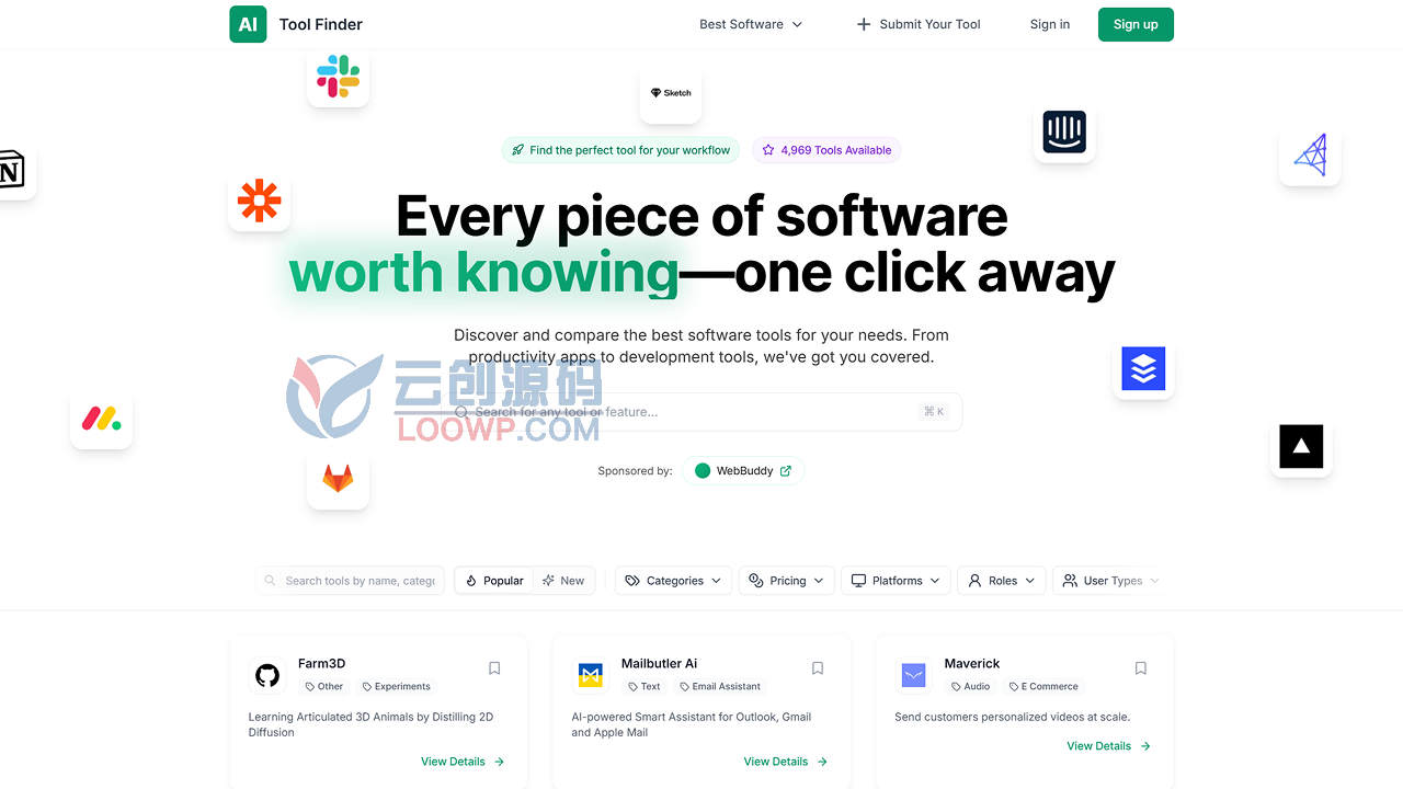 AI工具搜索平台源码/AI资源导航网源码/AI网址导航源码