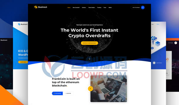 含13首页WP加密货币投资机构ICO网站模板
