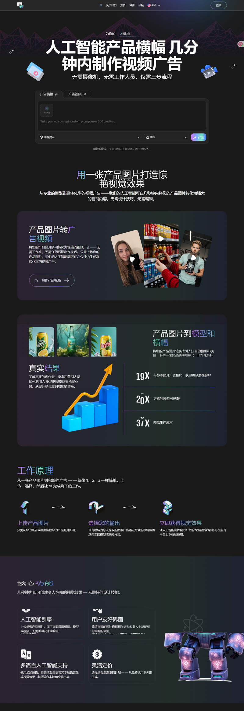 全开源AI广告横幅/广告视频生成系统SaaS平台源码
