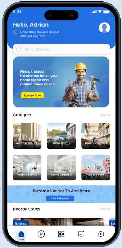 Flutter企业列表和同城服务目录APP源码(全套含Next.JS前端)