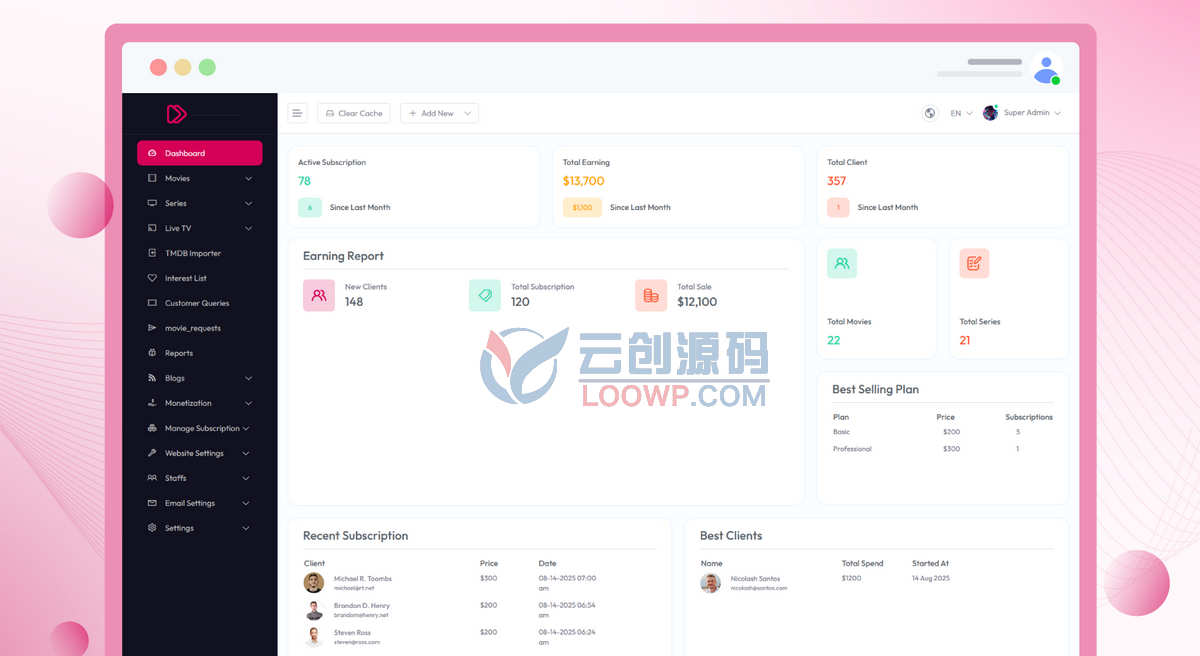 全端影视点播&直播电视流媒体APP源码/包时长会员制/广告变现