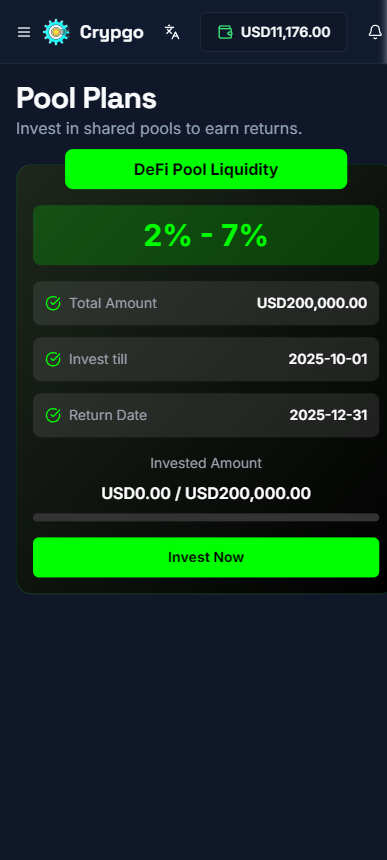 高性能Next.JS加密货币投资平台源码/质押生息/共享投资池/多级分销