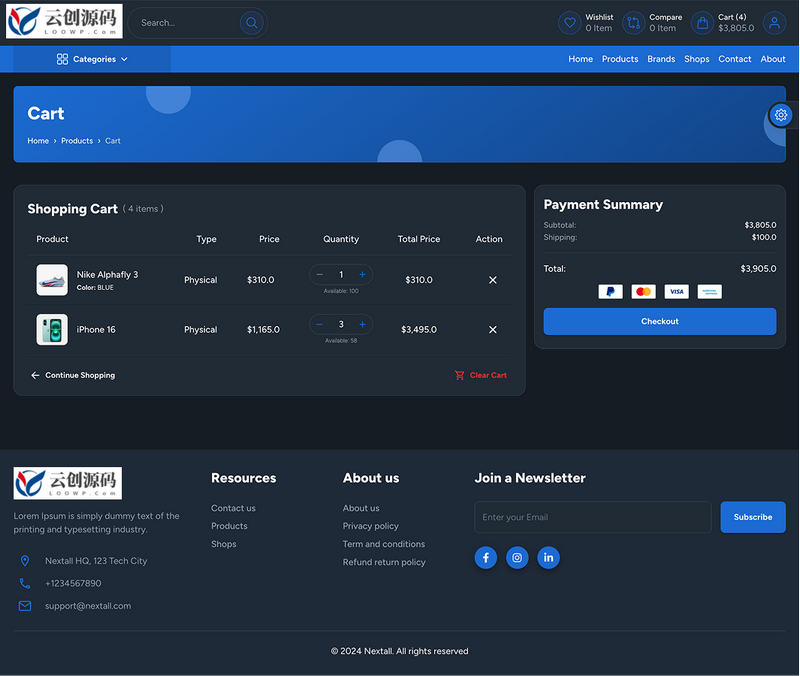 全开源Next.js15+React19跨境电商网站源码/高性能电商平台源码