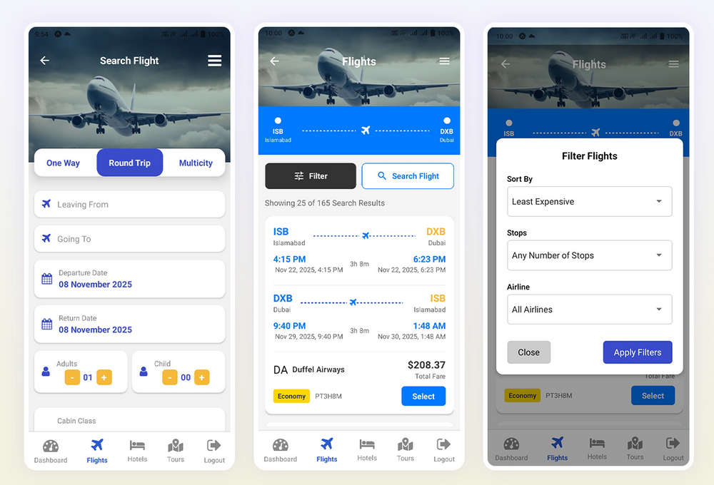 React Native旅游预订系统APP源码/航班订票/酒店预订(Web+App)