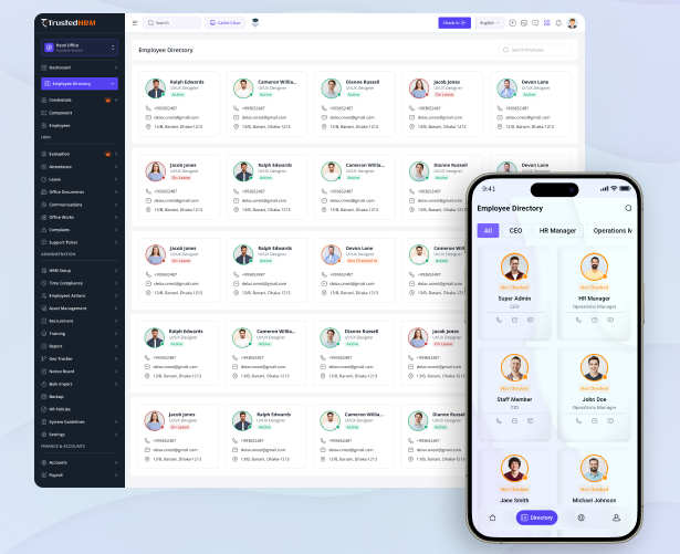 多语言HRM管理系统源码/GPS防作弊/线下考勤/Web+App
