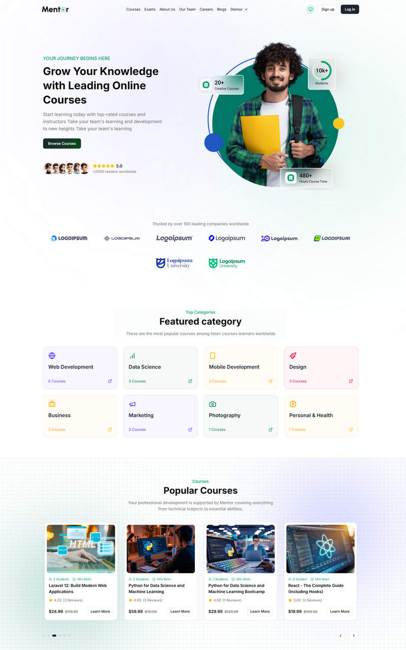 Laravel在线教育平台网站源码/SaaS多讲师网校源码