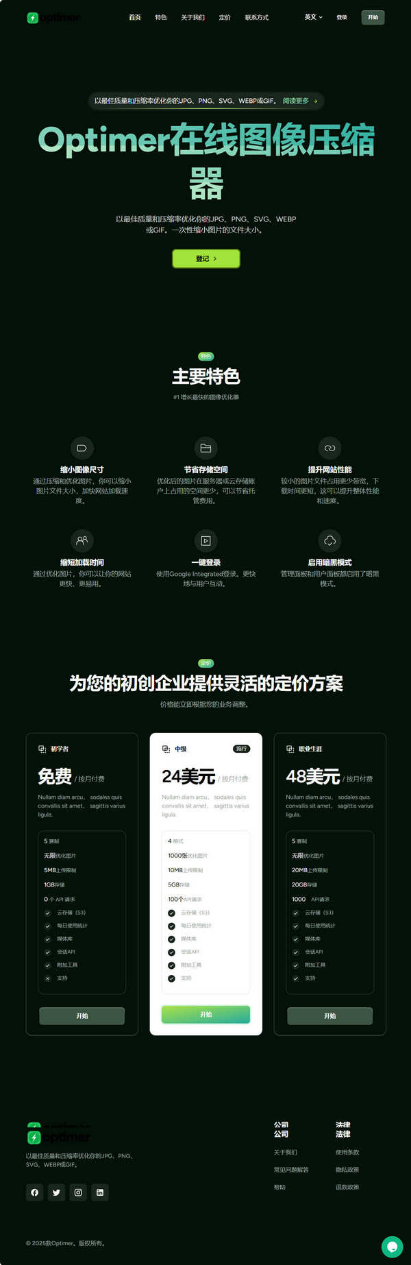 在线图片压缩存储平台源码/图片优化SaaS系统源码
