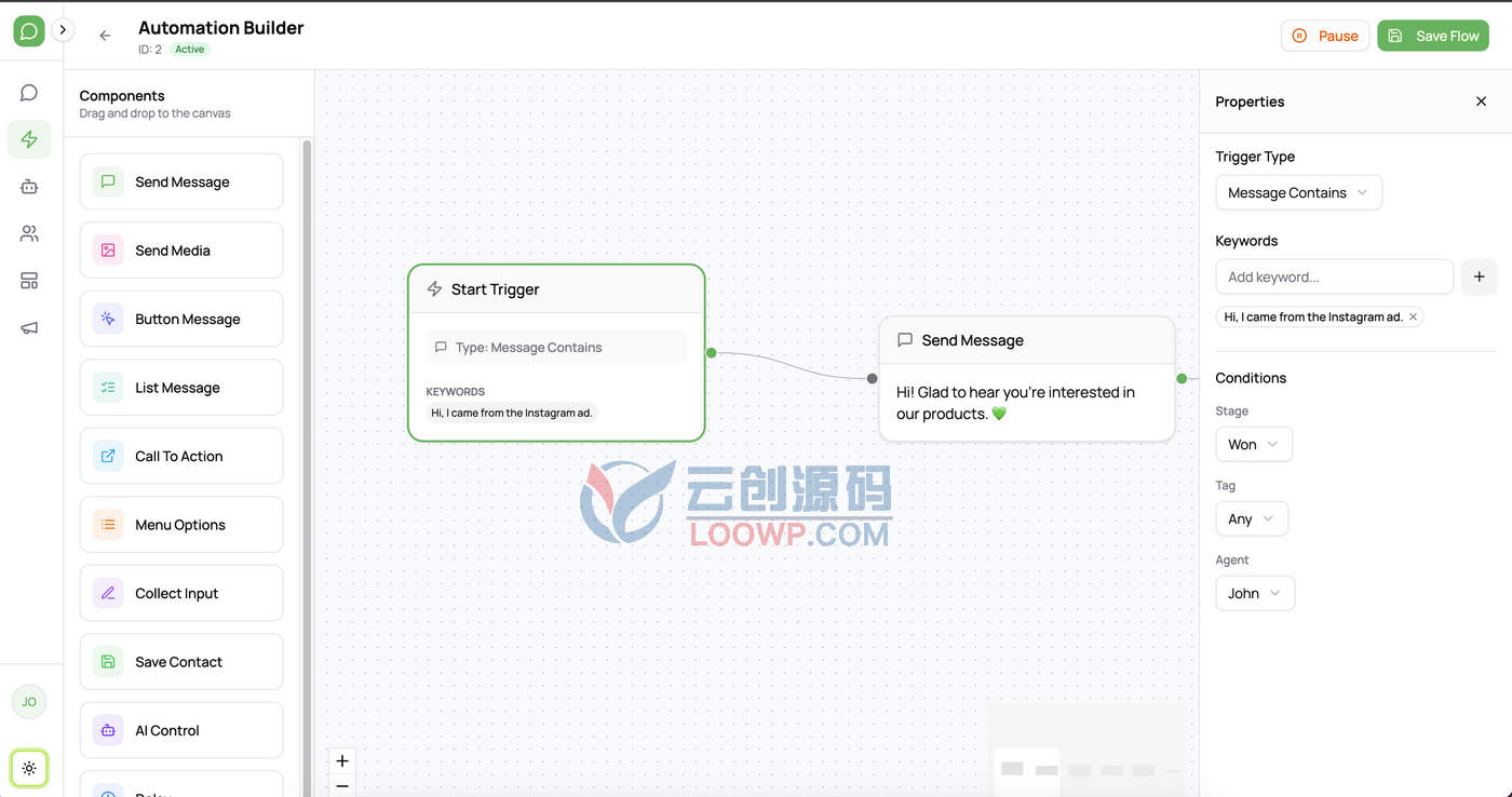 全渠道WhatsApp自动化营销与CRM管理平台源码