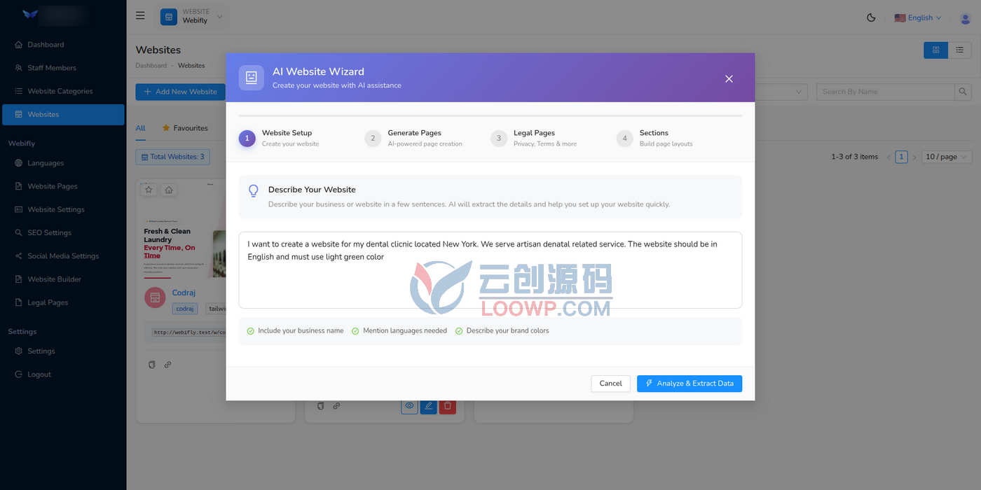无代码企业网站构建器源码/AI落地页生成平台源码