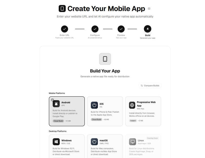SaaS多开AI网站转手机App平台源码/网站打包APP