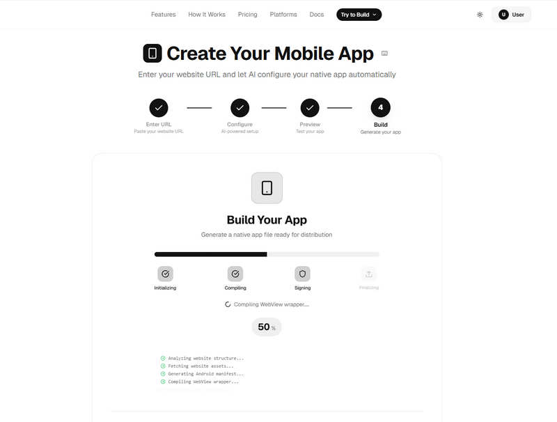 SaaS多开AI网站转手机App平台源码/网站打包APP