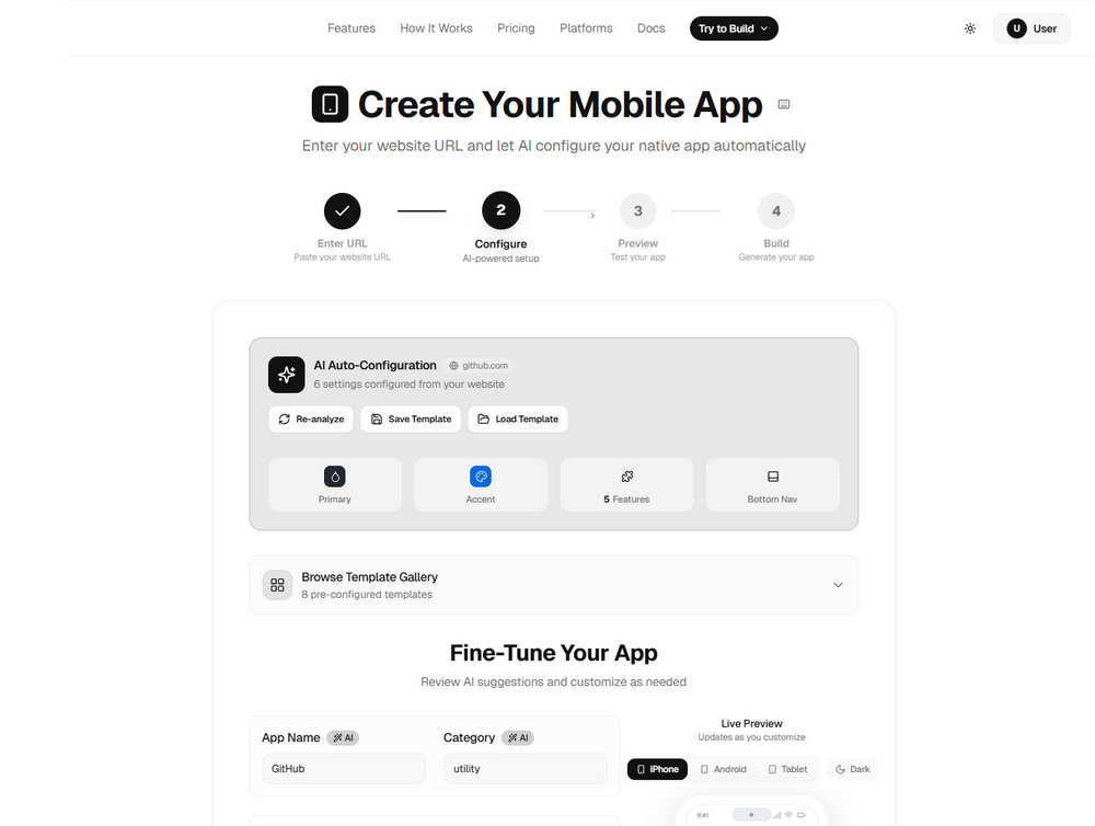 SaaS多开AI网站转手机App平台源码/网站打包APP