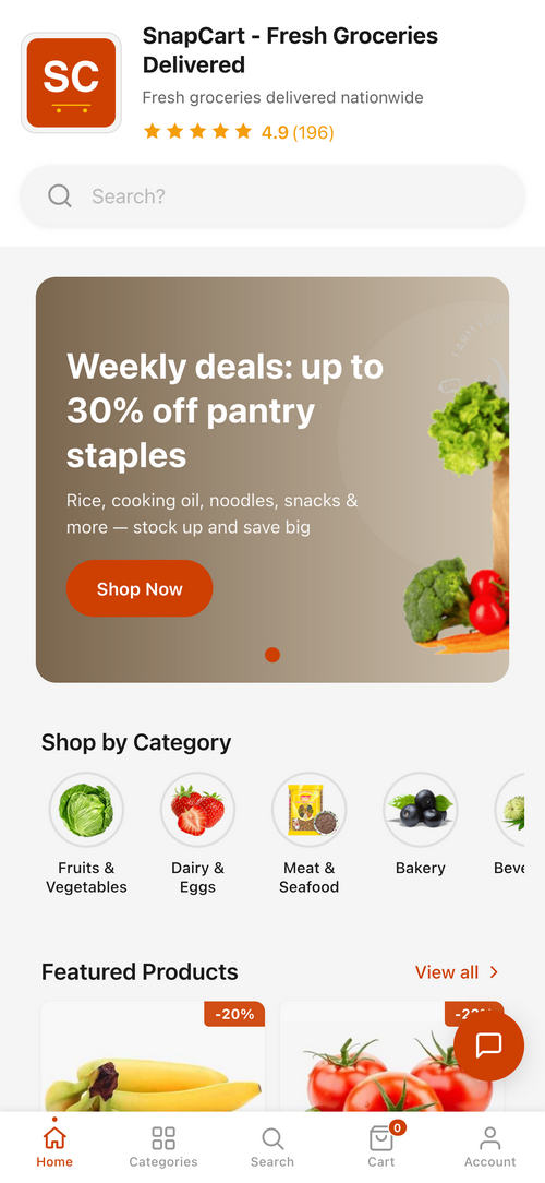Laravel生鲜食品配送源码/H5快消零售电商源码