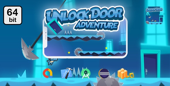解锁门冒险64位Android+IOS双端原生游戏APP源码/带有Admob/基于Cobox2D/全开源可二开