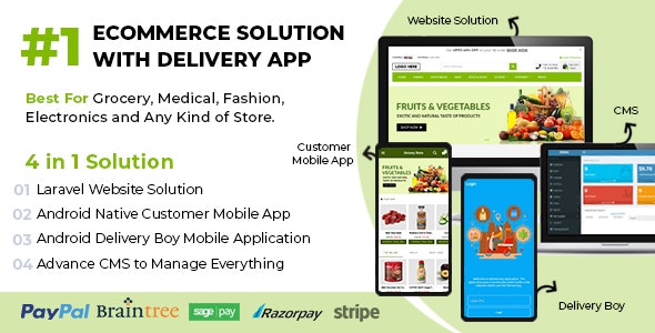 LooShop带派送交付APP的电子商务系统android应用APP源码+基于Laravel的CMS系统 v1.4