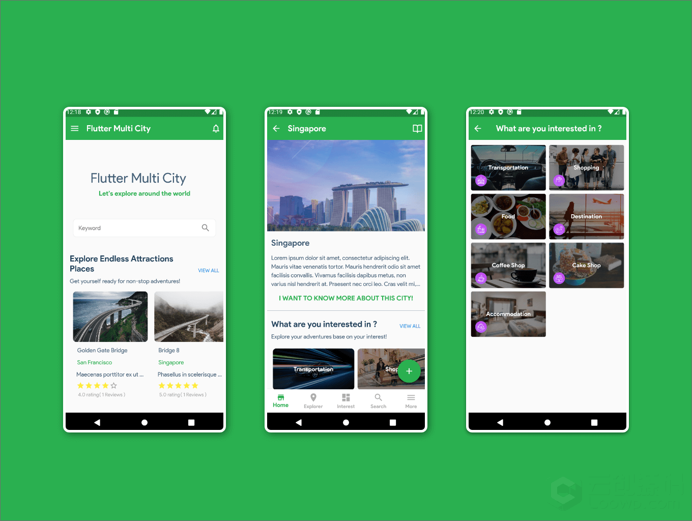 【Flutter Multi-City v1.0】城市目录/旅游指南/企业目录/服务预订Android+iOS应用APP源码