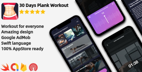 Workout健身运动瘦身计划IOS手机APP源码