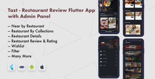 饭店餐厅评价系统Flutter架构App源码 含android+ios+web三端 全开源