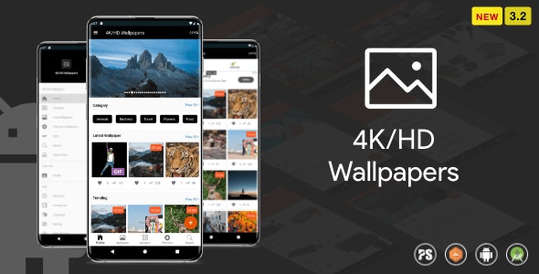 4K高清手机壁纸系统Android项目源码_Admob+PHP后端