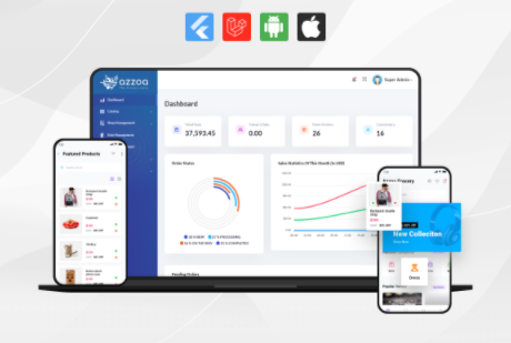 Flutter电子商务系统APP源码_全端APP+Web端