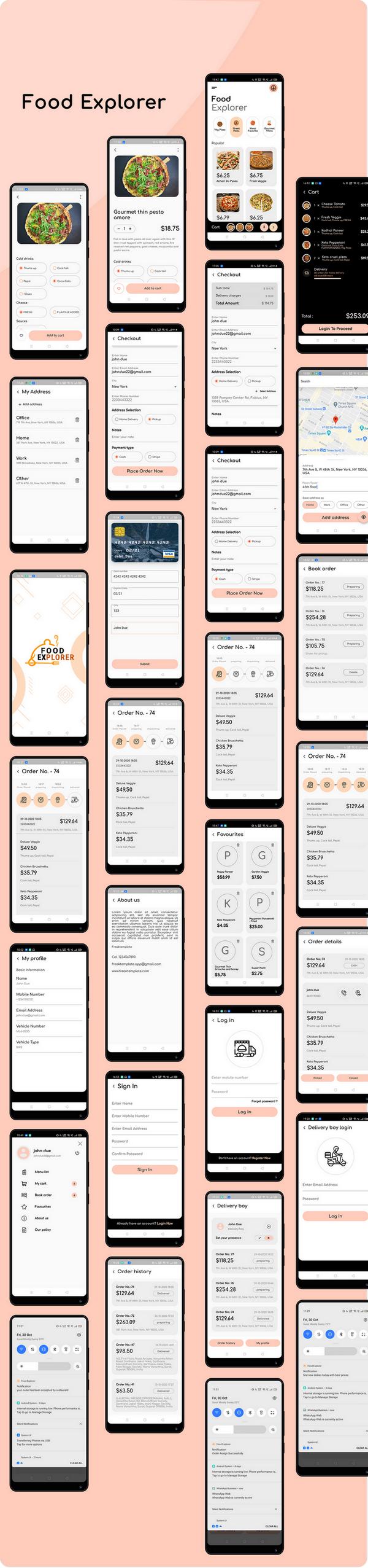 Explorer Flutter单餐厅外卖送餐Flutter APP源码(Android+IOS)