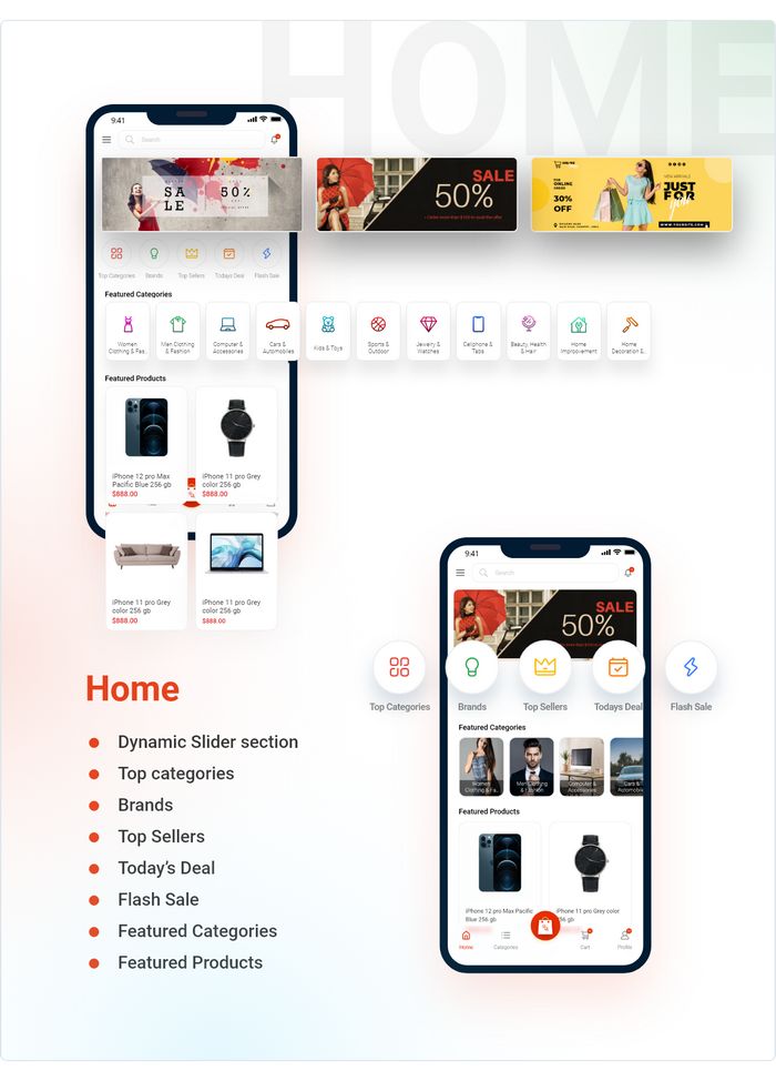 Active eCommerce Flutter App在线购物Flutter手机APP源码V4.5.0