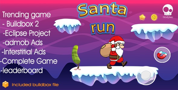 圣诞老人逃跑Android休闲手游源码Santa Runner 带排行榜+AdMob+评价+分享按钮