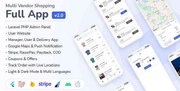 【EmallFlux 2.0.1】商超商城购物派送Android+iOS移动应用Flutter跨端APP源码 含用户+骑手+商家端