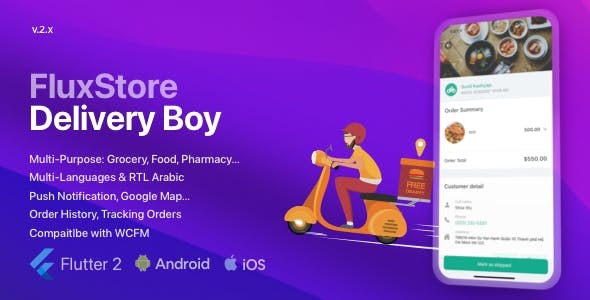 FluxStore Delivery Boy跑腿送货骑手端Flutter应用APP源码V3.13.6 基于WooCommerce电商平台