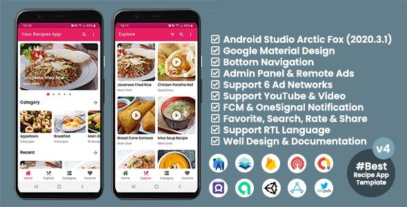 looRecipes美食食谱菜谱Android原生APP源码带后台V5.0 全开源可二开