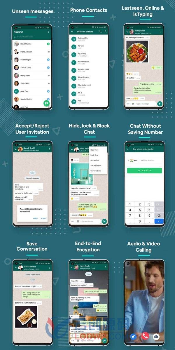 仿Whatsapp音视频即时聊天Flutter用户端APP源码V1.0.54版