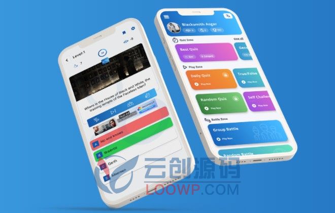Quizy在线答题测试测验Android+iOS原生APP源码V7.0.9+Web前后端