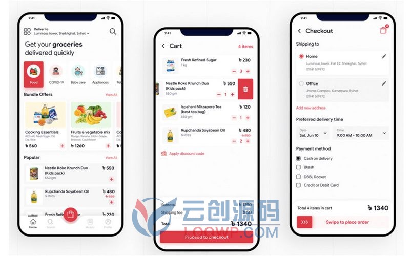 MyGrocer生鲜杂货餐饮同城外卖Flutter手机APP源码V1.8.0 全端带PHP后台