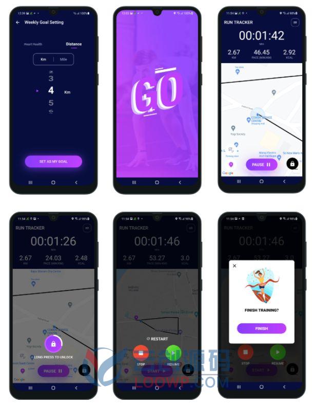 Flutter减肥运动计步器APP源码/带地图跑步跟踪器/内含20种语言