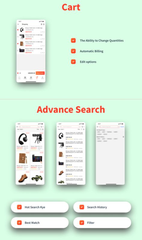 WooFlux跨境电商手机购物Flutter应用APP源码2.9.8版
